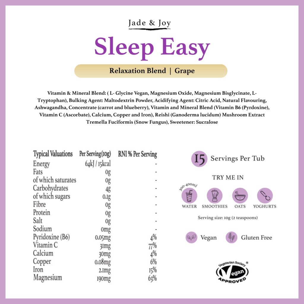Sleep Easy Relaxation Supplement Nutrition