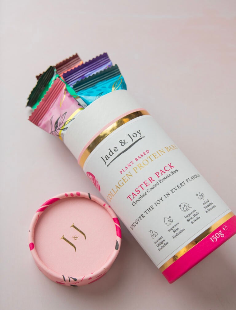 Collagen protein bars taster sample caramel cookie brownie and marshamllow
