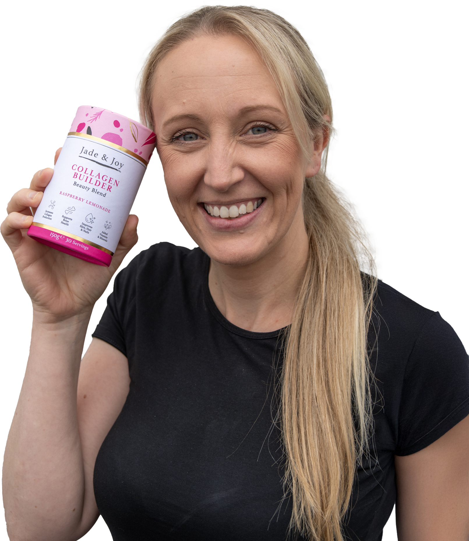 Woman with best vegan plant collagen builder powder
