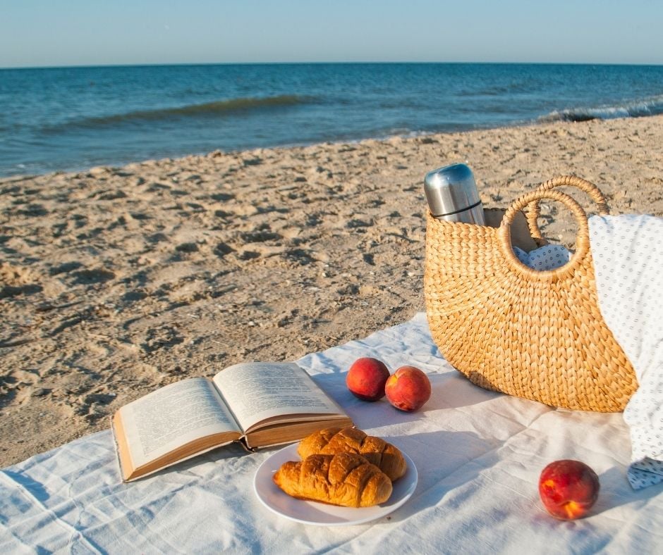 End of summer picnic on a beach