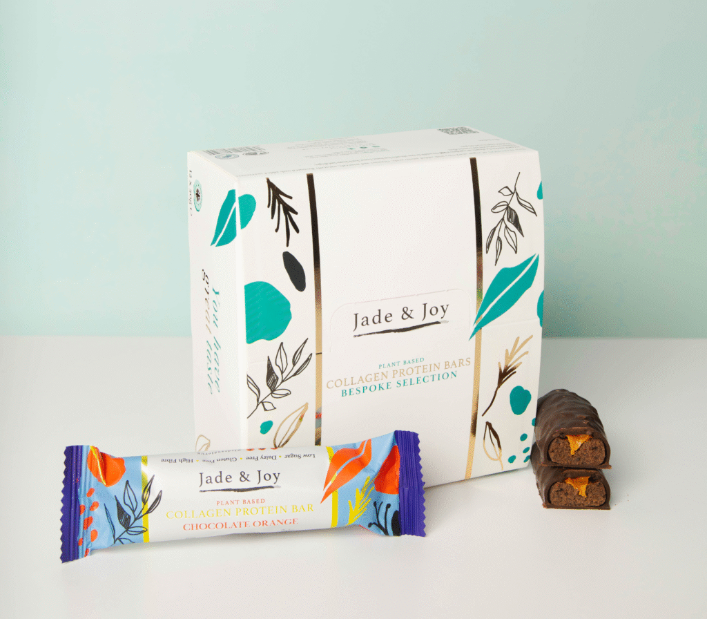 Flavour Spotlight: Chocolate Orange – The Ultimate Glow Up Treat 2 bespoke vegan collagen protein bar selection with chocolate orange