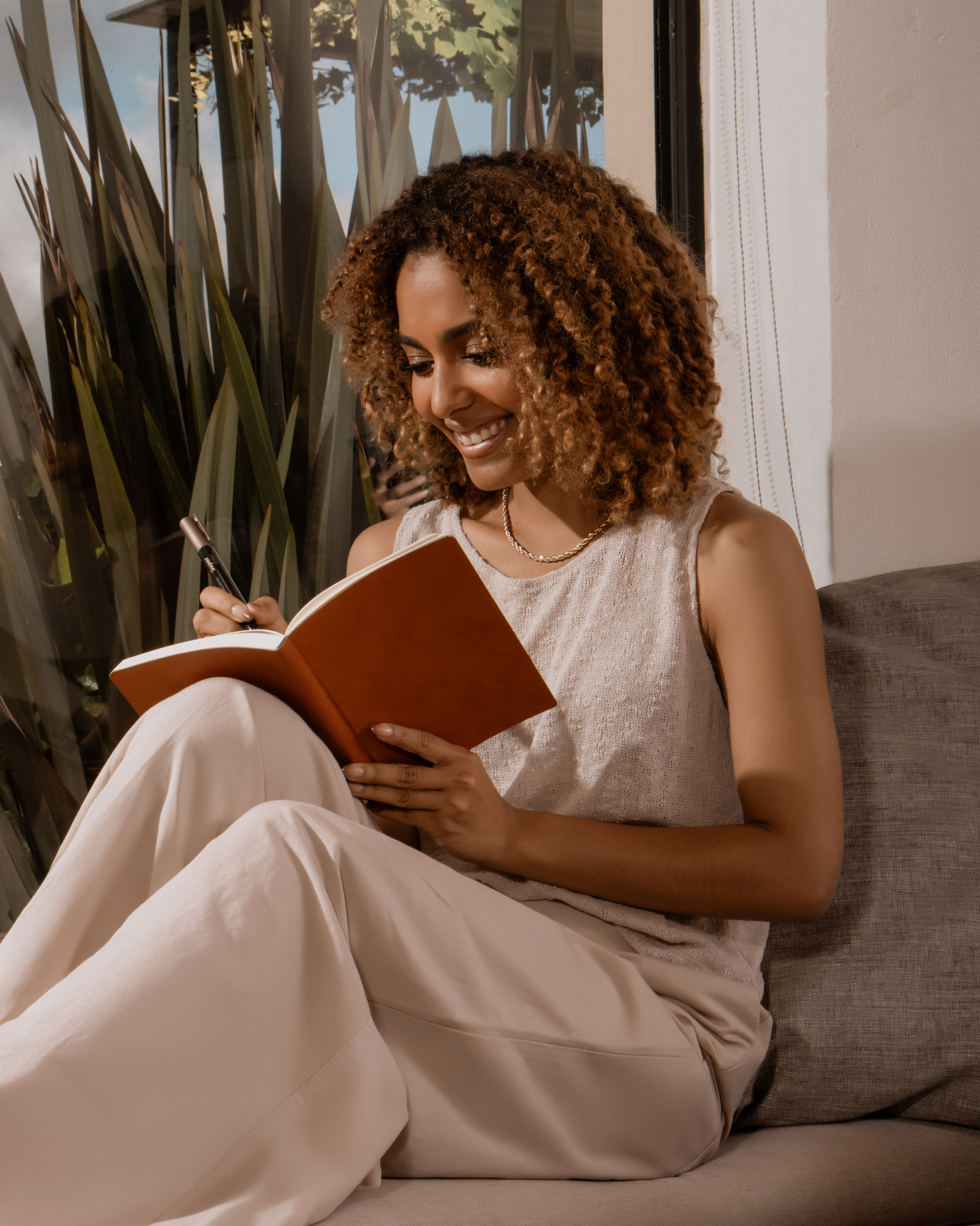Woman journaling